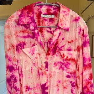 Trina Turk Pink and Purple Tie-Dye Dress